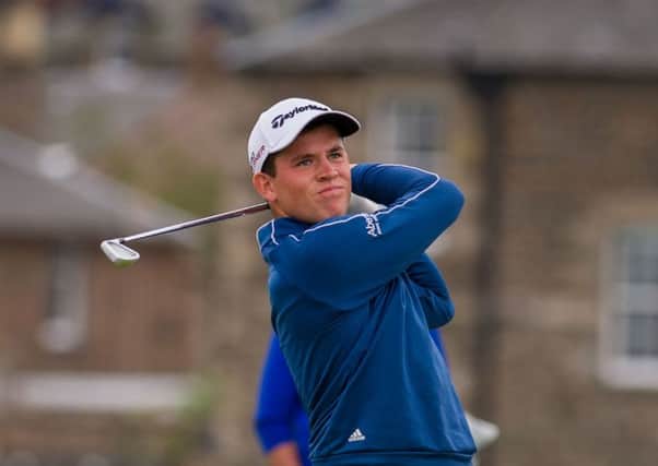 Lothian teenager Calum Hill fires an iron on his way to qualification for the Scottish Open. Picture: Scott Taylor
