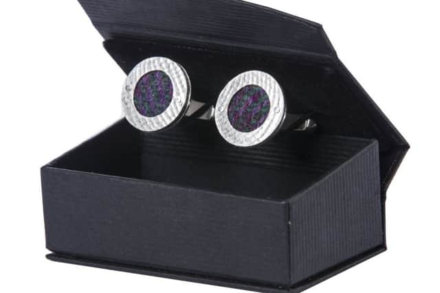 Cromlix tweed
Round sterling sliver cufflinks with Cromlix Harris Tweed centre. Picture: Contributed