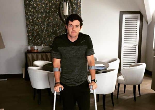 McIlroy posted this image on Instagram, announcing his injury. Picture: Instagram/rorymcilroy
