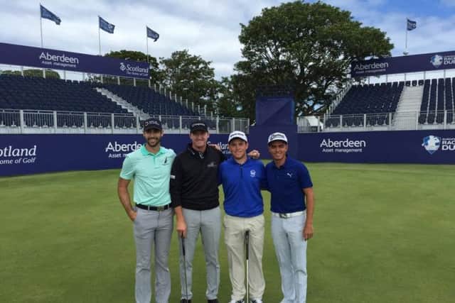 Calum, second right, with Jimmy Walker, Cameron Tringale and Rickie Fowler. Picture: Contributed