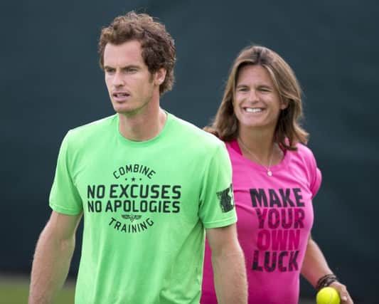 Andy Murray, with coach Amelie Mauresmo, will aim to emulate older brother Jamie by reaching the semifinals. Picture: Ian Rutherford