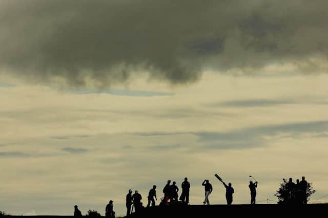 Clouds threaten again during yesterdays proam at Gullane. Picture: Mike Ehrmann/Getty