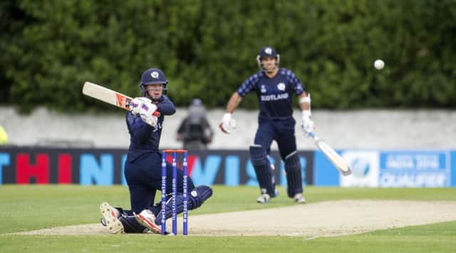 George Munsey hits a boundary on his way to 62. Picture: Donald MacLeod