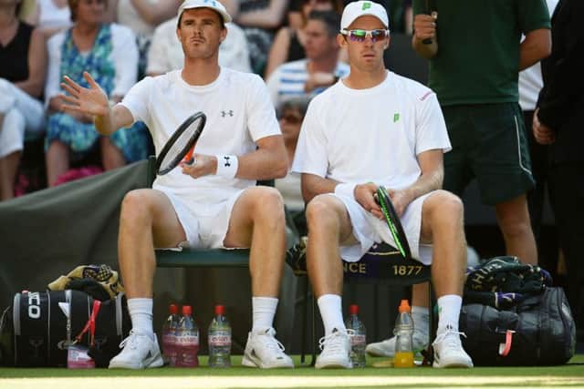 Jamie Murray and John Peers take a break from play. Picture: SNS Group