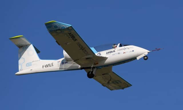 The aircraft, named the E-Fan, is powered by a battery. Picture: PA