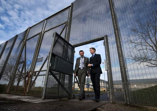 Justice Secretary Michael Matheson, right, with Cornton Vale Governor Allister Purdie during a visit to the prison. Picture: PA