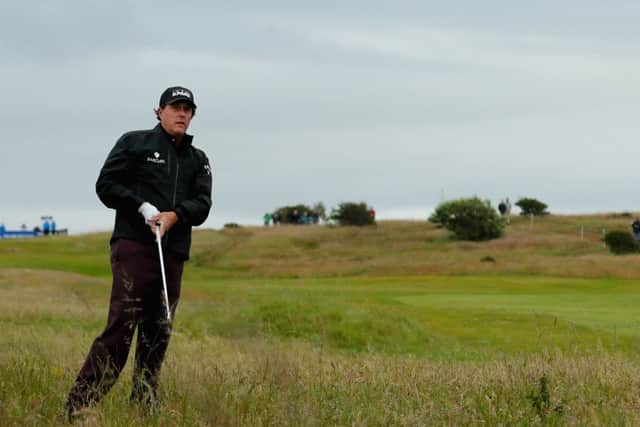 Phil Mickelson watches one of his shots at the Scottish Open at Gullane. Picture: Getty Images