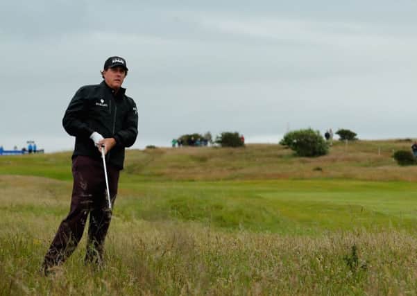 Phil Mickelson watches one of his shots at the Scottish Open at Gullane. Picture: Getty Images