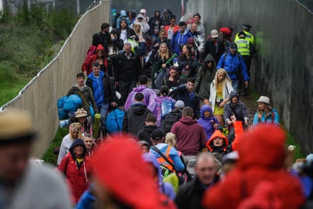 Revellers arriving at T in The Park at Strathallan Castle. Picture: Hemedia