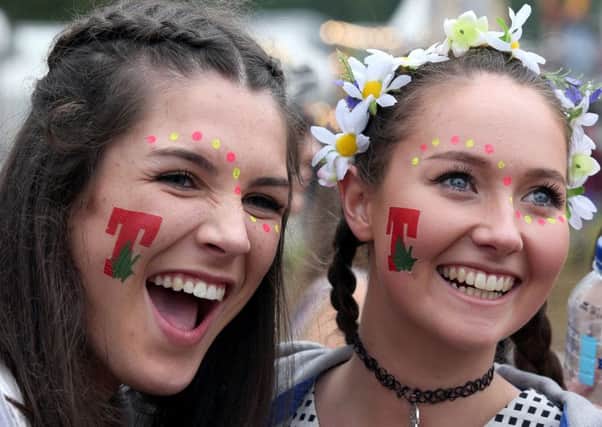 Music fans at the T in the Park music festival at Strathallan in Perthshire. Picture: PA