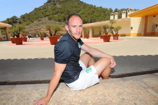 David Gray enjoying pre-season in La Manga with Hibs. Picture: Eric McCowat