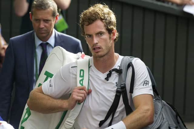 Dejection is etched on Andy Murrays face on Friday. Picture: Ian Rutherford