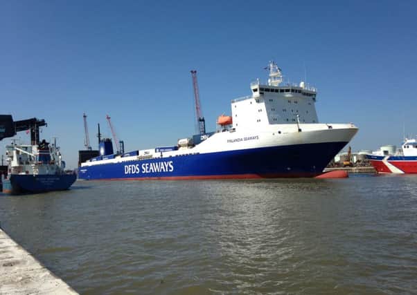 DFDS freight ferry which runs from Rosyth to Zeebrugge. Picture: Contributed