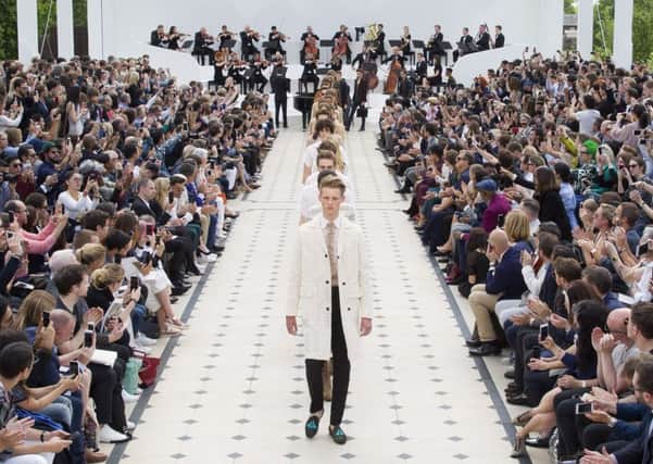 Designs by fashion house Burberry for spring/summer 2016, modelled in London. Picture: AFP/Getty