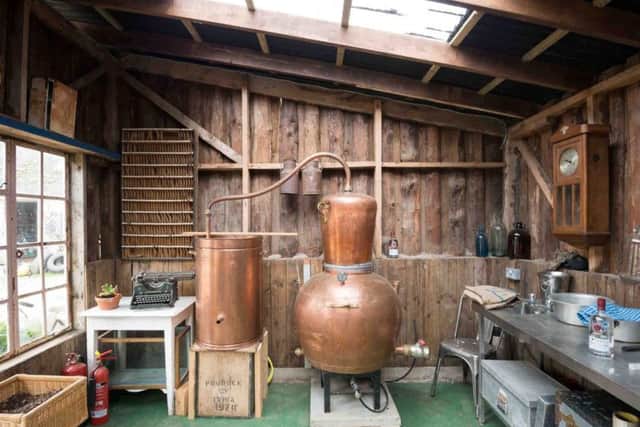 Crossbill gin is produced in the shed. Picture: Hemedia