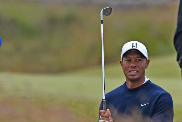 Tiger Woods practises yesterday at St Andrews, the scene of his Open Championship triumphs in 2000 and 2005. Picture: PA