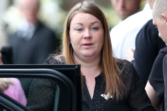 Holly Graham at the funeral of her parents Billy and Lisa Graham at Perth Crematorium. Picture: PA