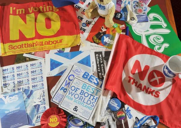 Materials from last year's Yes and No campaigns. Picture: Ian Rutherford