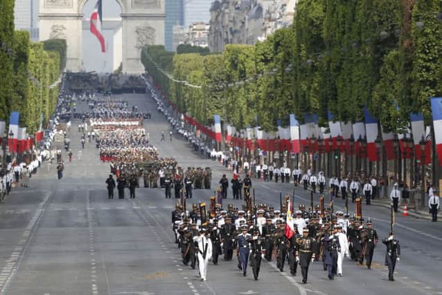 Bastille Day parade on the Champs-Elysees. Picture: AP