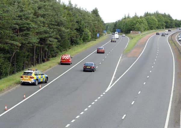 Scene of the fatal incident on the M9. Picture: Michael Gillen