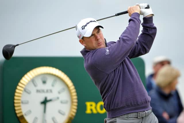 Richie Ramsay starts yesterday's practice round. Picture: Jane Barlow
