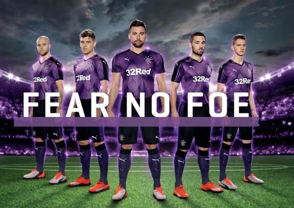 The purrple shirt harkens back to the Rangers European strip during the 1990s.