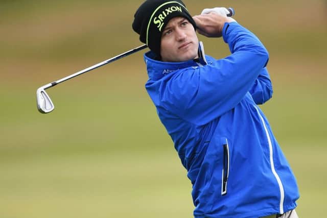 Russell Knox picked the brains of Bernhard Langer during practice. Picture: Getty