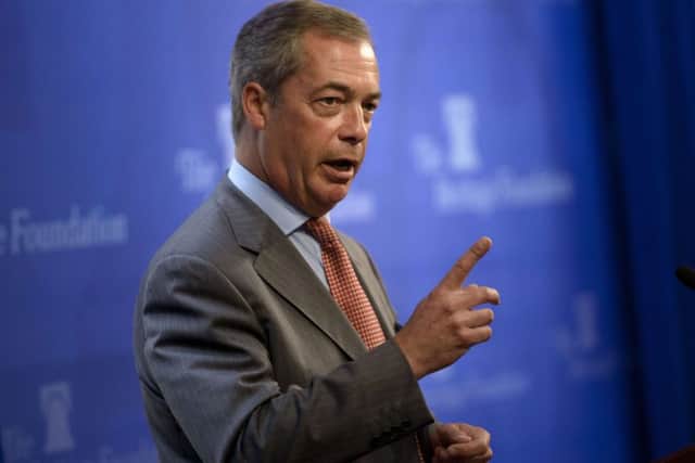 Nigel Farage appeared to liken the SNP to the Nazis during his speech in Washington DC. Picture: Getty