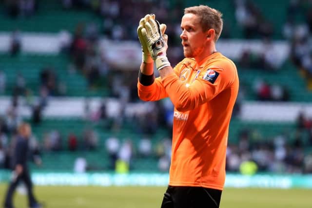 Leigh Griffiths missed a spotkick which was saved by Gunnar Neilson. Picture: SNS