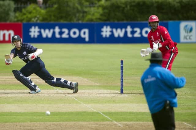 Kyle Coetzer sends a ball towards the umpire. Picture: Donald MacLeod