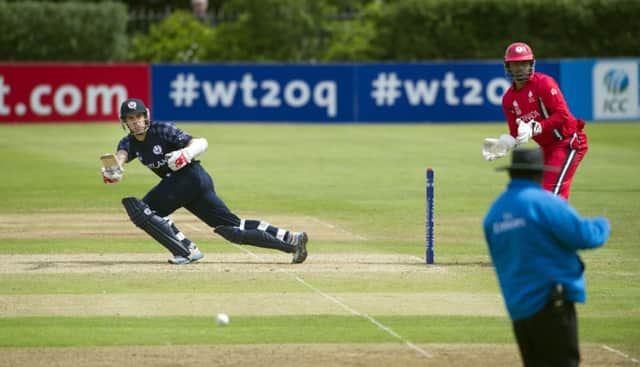 Kyle Coetzer sends a ball towards the umpire. Picture: Donald MacLeod