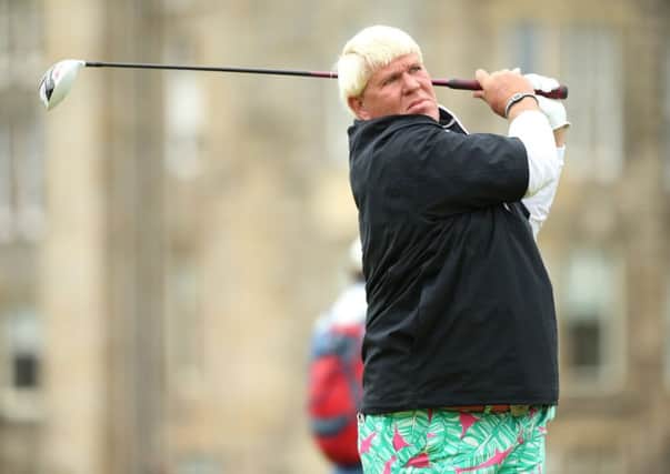 John Daly tees off at the second hole at St Andrews yesterday. Picture: Getty