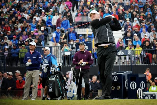 Scotlands Paul Lawrie tees off on the 17th during a round of 66 his best score to par in 69 rounds at the Open. Picture: Jane Barlow