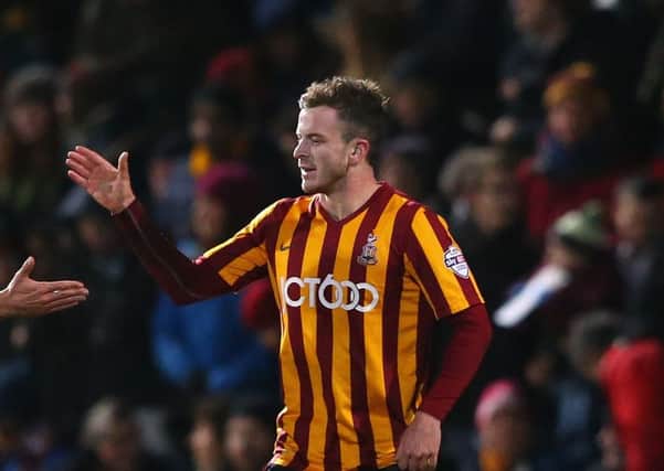 Andy Halliday celebrates after scoring the third goal during the FA Cup Third Round Replay match between Bradford City and Millwall. Picture: Getty