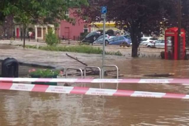 Some motorists were rescued from their cars as flooding hit parts of Perthshire. Picture: Hemedia