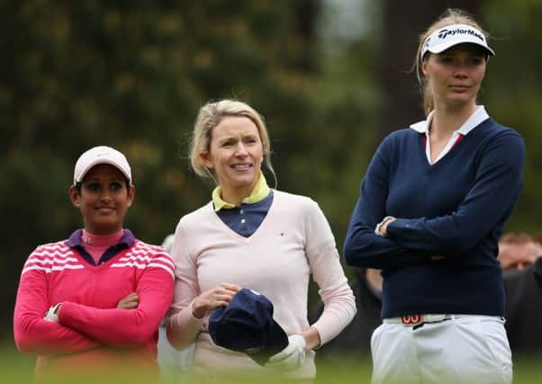 Naga Munchetty with Di Dougherty and Jodie Kidd. Picture: Getty
