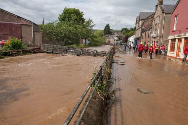 The streets of Alyth after the burn burst its banks. Picture: Hemedia