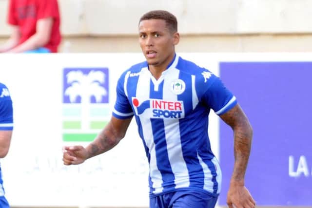 Wigan's James Tavernier in a pre-season friendly match against Hibs  in La Manga. Picture: Eric McCowat