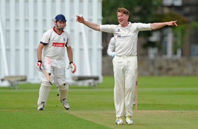 John Blain took four wickets as Grange scored a vital victory against Falkland in their title bid on Saturday. Picture: Neil Hanna