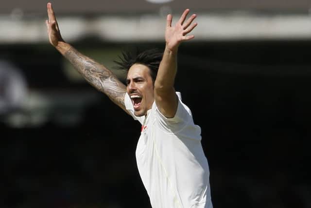 Mitchell Johnson took three wickets for 27 runs and claimed a double-wicket maiden. Picture: AP