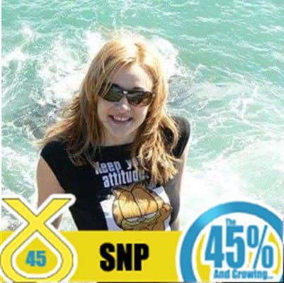 Claire Robertson carries the SNP logo on her accounts