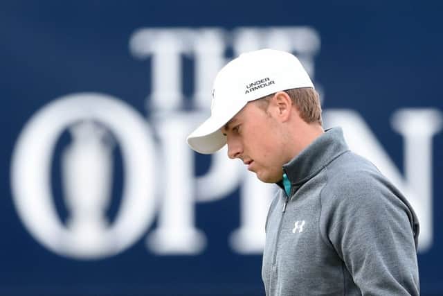 Jordan Spieth keeps his focus during his round of 66. Picture: Jane Barlow