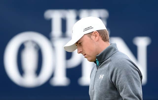 Jordan Spieth keeps his focus during his round of 66. Picture: Jane Barlow