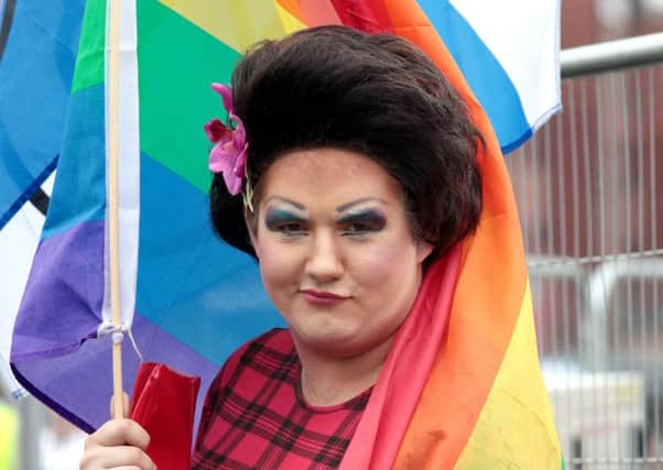 Drag queen Nancy Clench on the annual Pride Glasgow parade last July. Picture: Hemedia