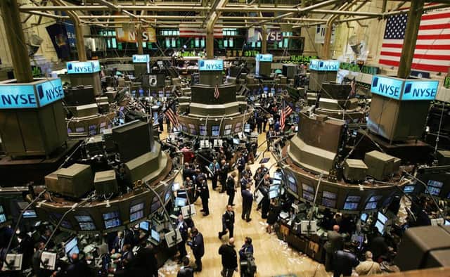 New Yorks Dow Jones index fell on early trading after weak results from a Wall Street heavyweights. Picture: Getty