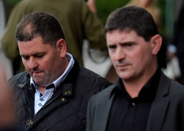 Binmen Matthew Telford (right) and Henry Toal (left) leave Glasgow Sheriff Court. Pic: HEMEDIA