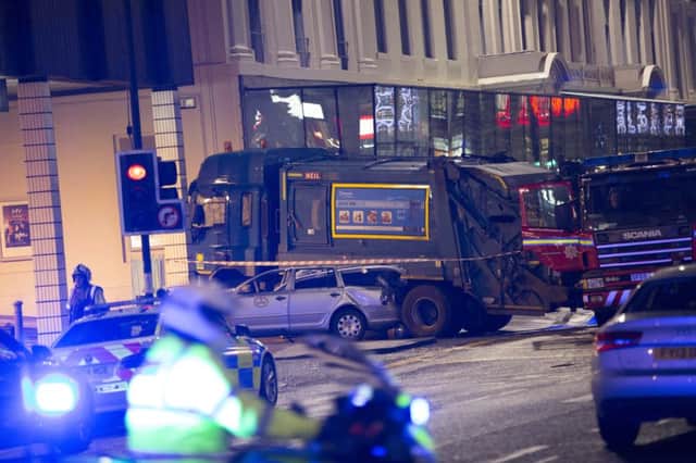 The scene of the Glasgow bin lorry crash. Picture: Robery Perry