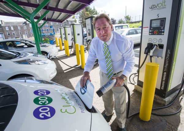 David Young, CEO of 203020, at Scotland's largest electric car charging point. Picture: Alan Richardson/Pix-AR.co.uk
