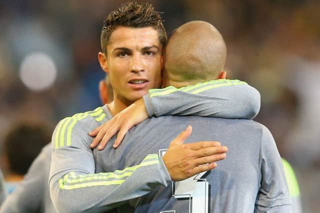 Cristiano Ronaldo was on target in the first half against Manchester City. Picture: Getty