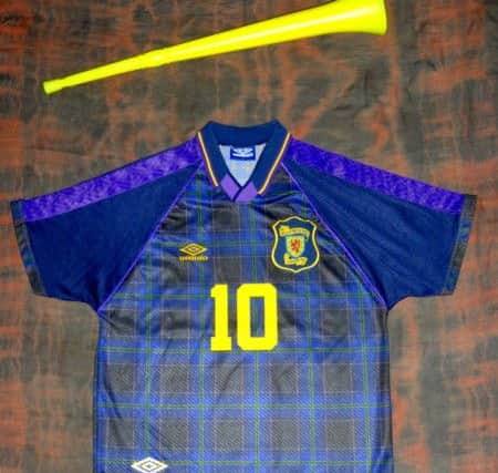 The infamous tartan Scotland kit. Picture: Joe Johnston